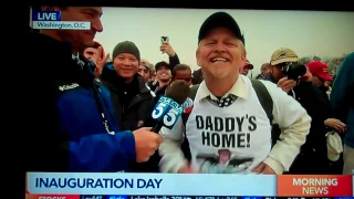 Jake Byrd Kimmel  L.A. KTLA 5 reporter Eric Spillman with crazy fan at TRUMP inauguaration 1/20/17