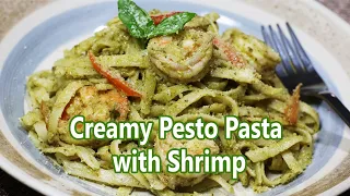 Creamy Pesto Pasta with Shrimp | Pesto Pasta Recipe