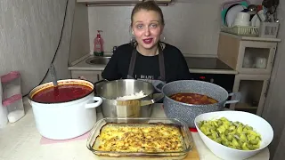 Экономное Меню! Готовим ПРОСТЫЕ Рецепты  ЗАВТРАК ОБЕД УЖИН !Курица 2 рецепта, борщ запеканка, салат!