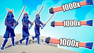 3x SAMURAI GIANT vs 1000x OVERPOWERED UNITS - TABS | Totally Accurate Battle Simulator 2024