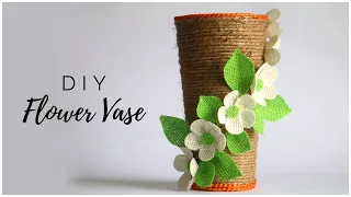 How To Make Flower Vase using Paper Cup & Jute Rope