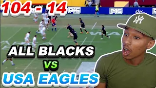 104 to 14??!!!? ALL BLACKS vs USA EAGLES!! AMERICAN REACTS