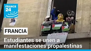 Universitarios franceses se unen a la ola de manifestaciones propalestinas