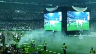 Vuelta de honor en el Bernabéu. Celebración de la Décima