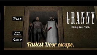 ☠️ granny chapter 2. fastest Door escape.💀