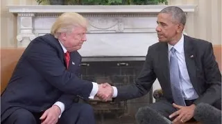 Cordial, but awkward: Trump and Obama meet