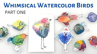 EASY Whimsical Watercolor Birds ANYONE CAN PAINT