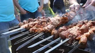 Друзья. Шашлык на природе. Съездили на шашлыки