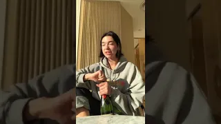 Dua Lipa first Instagram live stream -being grateful and drinking champagne 6 Dec 2018