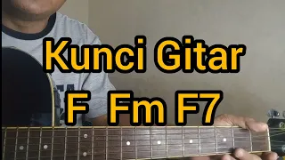 Tutorial belajar kunci gitar paling sederhana khusus untuk pemula. Kunci F Fm F7