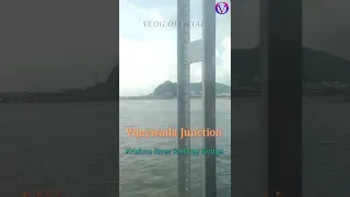 krishna River Railway Bridge at Vijayawada #travel #trainjourney #vijaywada #shorts  #railwaybridge