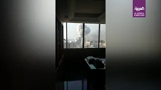 Video from inside Beirut apartment shows moment of second explosion
