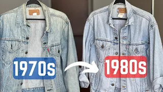 Vintage Levi's Type III trucker jacket: 1970s vs 1980s (also dating of Levis Type 3 denim jacket)