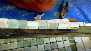 The quick and easy way to cut glass mosaics to any length with a tile cutter - precise cut