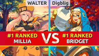 GGST ▰ WALTER (#1 Ranked Millia) vs Digblig (#1 Ranked Bridget). High Level Gameplay