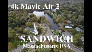 4k Mavic Air 2 drone footage in Sandwich, Massachusetts USA - Covid 19 Pandemic.