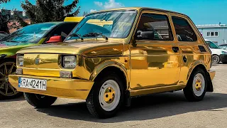 FIAT 126p POKRYTY ZŁOTEM! *Duży w Maluchu*