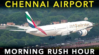 CHENNAI AIRPORT - Morning RUSH HOUR | Plane Spotting