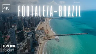 Fortaleza, Brazil | Drone Flight Over The Beautiful Beach Town of Fortaleza | 4K Ultra HD Video |