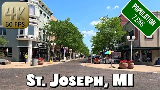 Driving Around Gorgeous St. Joseph, Michigan in 4k Video