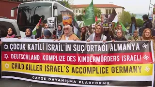 German President's trip to Turkey marked by pro-Palestine protests for a second day