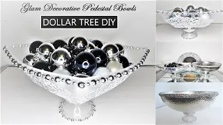 DIY Decorative Bowls | Pedestal Bowls | Glam Christmas Table Decor | Dollar Tree DIY