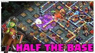 My Queen takes out half the base with a blimp | Clash of Clans