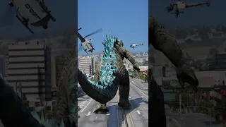 KING KONG ENDS THE FIGHT WITH GODZILLA ! 😳 #shorts #gta5 #gta5shorts