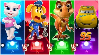 TalkingTom"Vs"SheriffLabrador"Vs"Dainasur"Vs"McQueen|Who Will Win?🎶🎼