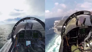 Flight Simulator vs Real Life  FA 18 Carrier Landing 1080p Graphics