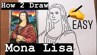 How to Draw EASY Mona Lisa - by Leonardo da Vinci | Step by Step for Kids #monalisa #howtodraw