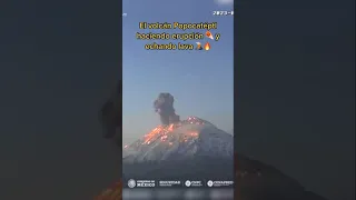 Volcán Popocatéptl 🌋 en erupción 🔥😮 #volcan #popocatepetl #lava #eruption #shorts #mexico