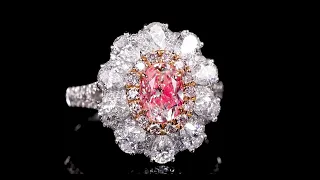 18K pink diamond ring