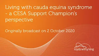 Living with cauda equina syndrome - 2 October 2020