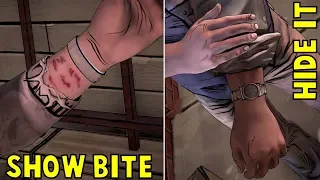 Lee Shows the Bite vs Hide it -All Outcomes- The Walking Dead