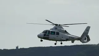 Penzance Helicopters AS365 PDG Aviation Landing and Takeoff from Penzance Heliport