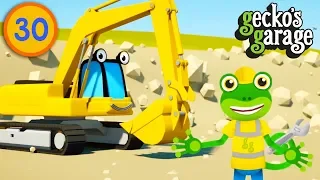 Excavators For Children | Gecko's Garage | Construction Trucks For Kids | Educational Videos