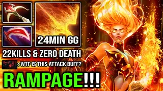 CRAZY Fire Attack 24Min GG Rampage Solo Mid Lina Vs Pro SF with 22Kills & Zero Death Dota 2