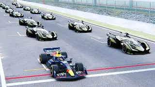 Red Bull F1 2022 vs Lamborghini V12 Vision GT at Baku GP