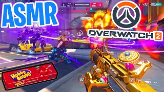 ASMR Gaming 😴 Overwatch 2 Junkrat Ranked! Relaxing Gum Chewing 🎮🎧 Controller Sounds + Whispering💤