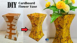 Flower vase making with cardboard | How to make Cardboard flower vase | Cardboard Vase