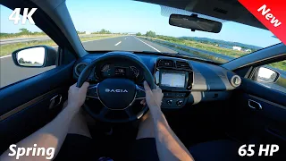 Dacia Spring Extreme 2023 - POV Test Drive in 4K (48 kW - 65 HP) Top speed