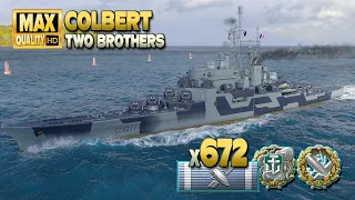 Cruiser Colbert: Last hope on map Two Brothers - World of Warships