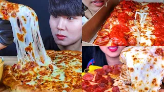 ASMR Best *Cheesiest Pizza Hut + Domino’s* Mukbang (No Talking) Eating Compilation