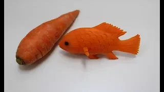 Beautiful Carrot Fish Carving/Design #AnbusHandwork