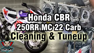 Honda CBR 250RR MC 22 Carb Cleaning & Tuneup | By Iron Cat SL