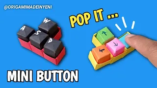 How to make MINI Origami BUTTON KEYBOARD TOY NO GLUE, Origami pop it, origami fidget toy