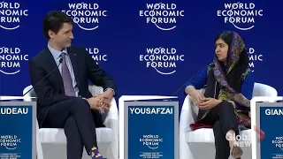 Malala Yousafzai and Justin Trudeau talk education and women's empowerment at WEF