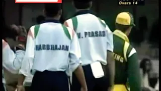 Young Harbhajan dismissing Pointing at Sarjah in the Coca Cola Cup 1998