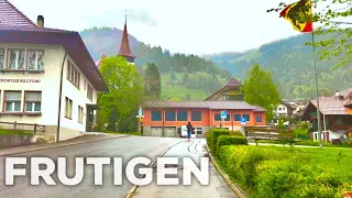 Rainy day in Frutigen Switzerland  | Walking Tour 4K HDR Dolby Vision